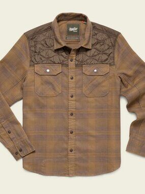 Howler Bros Men's Quintana Quilted Flannel Big Barrett Plaid Swamp Sz M
